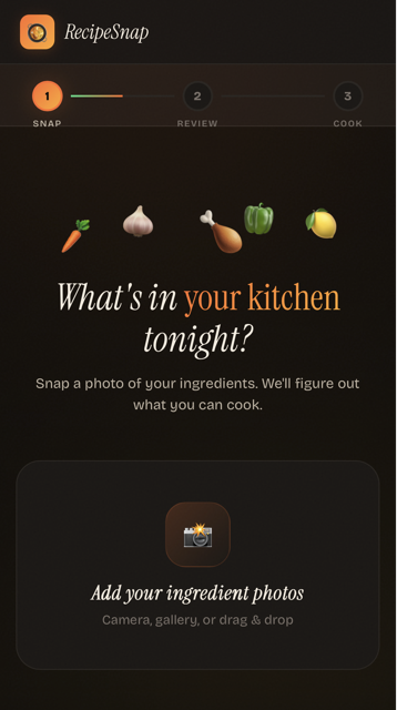 RecipeSnap app screenshot